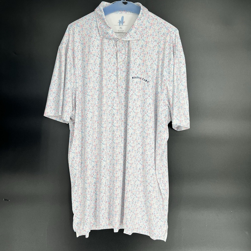 Johnnie-O Featherweight Polo Size XL AOP Specs performance casual Golf